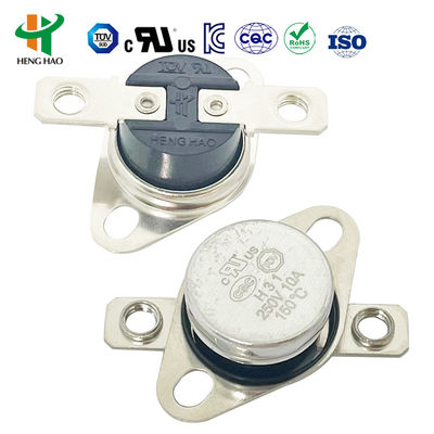 KSD301 Bimetal Thermostat με 100000 κύκλους 250V 16A και εύρος θερμοκρασίας -10~300°C για ανεμιστήρα ψύξης αυτοκινήτων